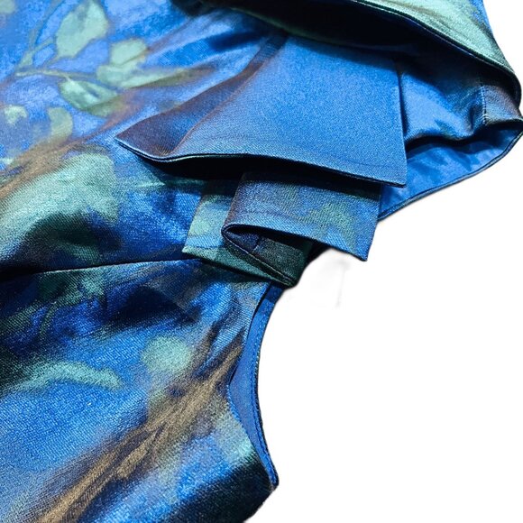 Rickie Freeman TERI JON Floral Bodycon Cocktail Dress A-Line Midi RUNS SMALL - Picture 6 of 9